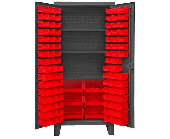 HEAVY DUTY STORAGE CABINETS WITH HOOK-ON BINS