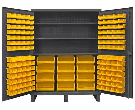 HEAVY DUTY STORAGE CABINETS WITH HOOK-ON BINS