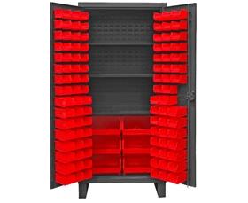 HEAVY DUTY STORAGE CABINETS WITH HOOK-ON BINS