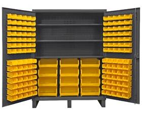 HEAVY DUTY STORAGE CABINETS WITH HOOK-ON BINS